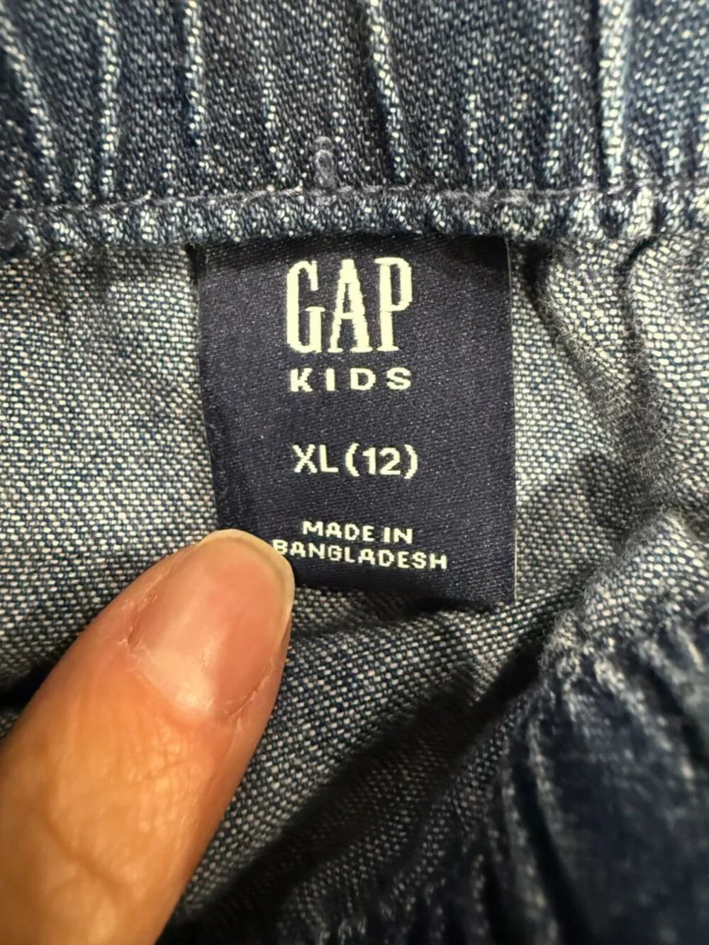 Gap Kids Flutter Sleeve Denim Top Size XL 12 Blue 100% Cotton Elastic